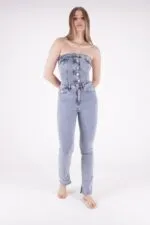 Yırtmaç Detaylı Düz Jean 1844