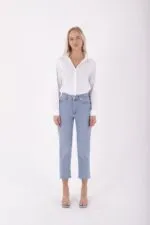 Yanı Drop Detaylı Mom Fit Kot Pantolon 1895