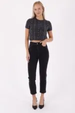 Yanı Drop Detaylı Mom Fit Kot Pantolon 1895