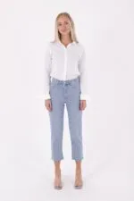 İnci Detaylı Mom Fit Kot Pantolon 1899