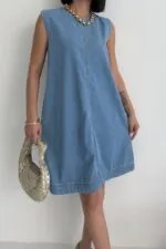 Kolsuz Cepli Oversize Elbise 3043