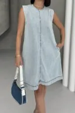 Kolsuz Cepli Oversize Elbise 3043