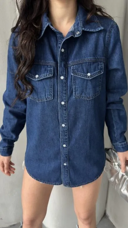 Çıtçıtlı Kot Gömlek 6013