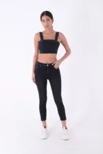 Duble Paça Skinny Kısa Boy Kot Pantolon 820