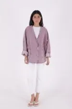 Oversıze Yarasa Kollu Kot Ceket 6059