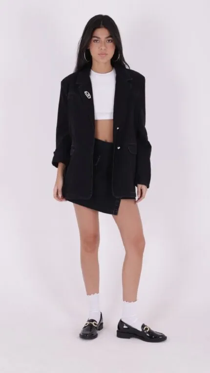 Düğmeli Klasik Blazer Ceket 6066
