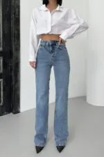 Yüksel Bel Straight Kot Pantolon 7033