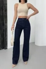 Yüksel Bel Straight Kot Pantolon 7033