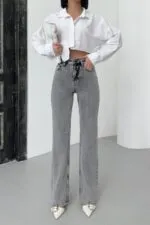 Yüksel Bel Straight Kot Pantolon 7033
