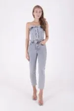 Yanları Droplı Mom Fit Kot Pantolon 7039