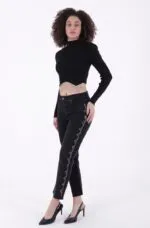 Yanları Droplı Mom Fit Kot Pantolon 7039