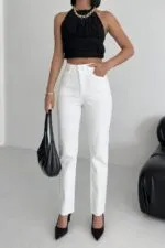 Serpme Yıldızlı Mom Fit Kot Pantolon 7040