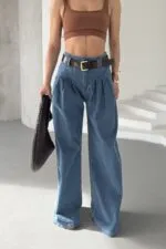 Pensli Bol Paça Kot Pantolon 7063