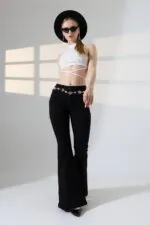 Geniş İspanyol Kot Pantolon 7067
