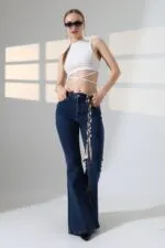 Geniş İspanyol Kot Pantolon 7067