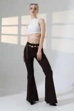 Geniş İspanyol Kot Pantolon 7067