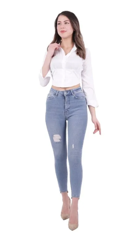 Asimetrik Paça Kot Pantolon 713