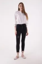 Asimetrik Paça Kot Pantolon 713