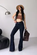Pensli Geniş Kemerli Kot Pantolon 7151