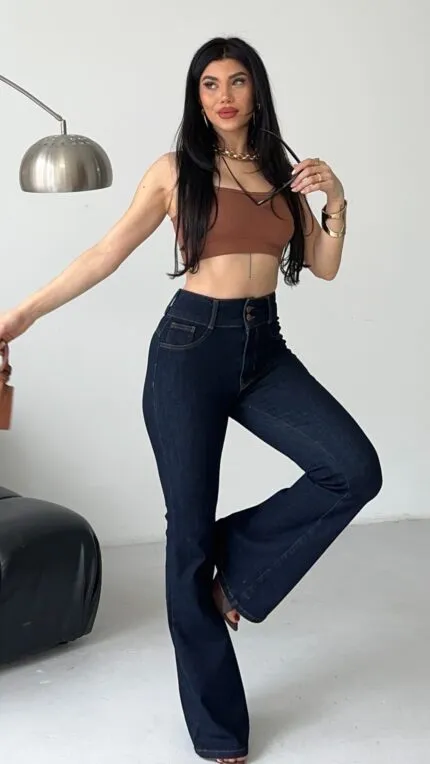 Pensli Geniş Kemerli Kot Pantolon 7151