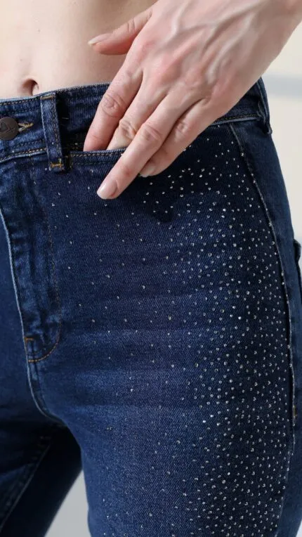 Serpme Taşlı  Relax Kot Pantolon 7193