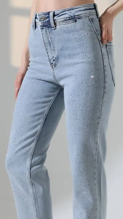 Serpme Taşlı  Relax Kot Pantolon 7193