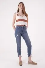Paçası Mom Fit Kot Pantolon 884