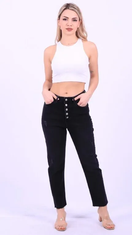 5 Düğmeli Mom Fit Kot Pantolon 745