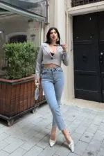 5 Düğmeli Mom Fit Kot Pantolon 745