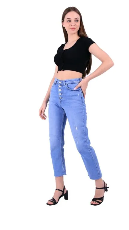 5 Düğmeli Mom Fit Kot Pantolon 745