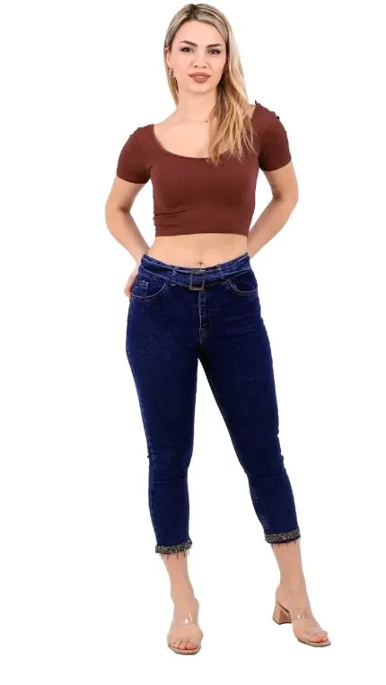 Paçaları Kemerli Pantolon 746