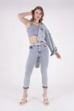 Paçaları Kemerli Pantolon 746