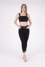 Paçaları Kemerli Pantolon 746