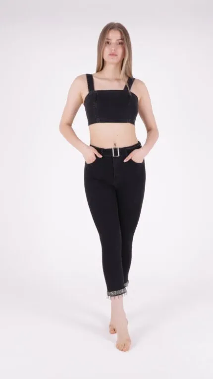 Paçaları Kemerli Pantolon 746