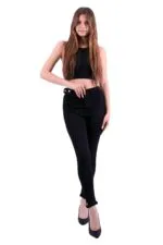 Kemerli Düğmeli Kot Pantolon 754