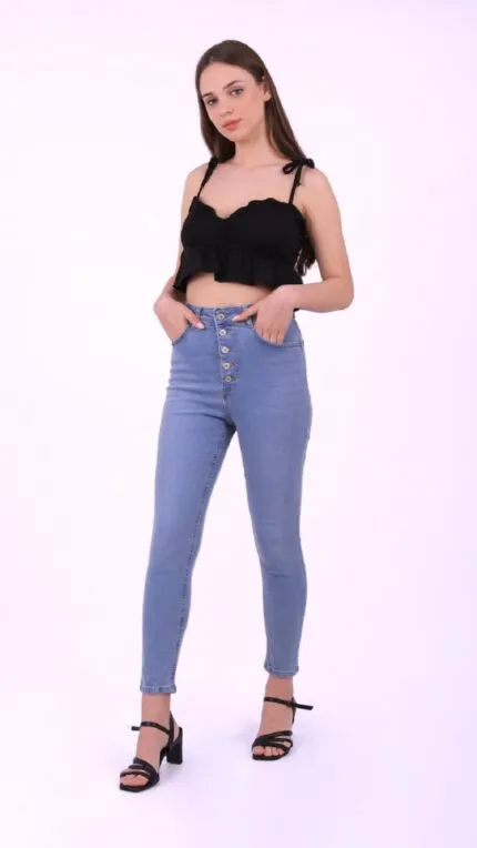 Önü 5 Düğmeli Skinny Kot Pantolon 755