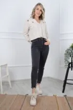 Paçası Mom Fit Kot Pantolon 884
