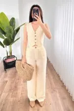 Kırçıllı Desen Sarı Toptan Takım