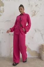 KETEN BİYELİ CEPLİ GÖMLEK PANTOLON TAKIM