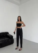 ÇİZGİLİ BEL LASTİKLİ PANTOLON