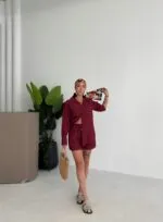 KETEN GÖMLEK VE ŞORT İKİLİ TAKIM