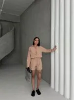 KETEN GÖMLEK VE ŞORT İKİLİ TAKIM