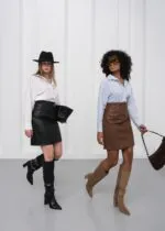JEANE LEATHER SKIRT