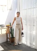 KETEN BLUZ VE PANTOLON İKİLİ TAKIM