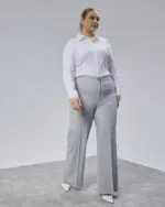 BELİ LASTİKLİ GENİŞ PAÇA BÜYÜK BEDEN PANTOLON