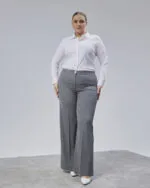 BELİ LASTİKLİ GENİŞ PAÇA BÜYÜK BEDEN PANTOLON