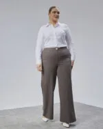 BELİ LASTİKLİ GENİŞ PAÇA BÜYÜK BEDEN PANTOLON
