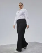 BELİ LASTİKLİ GENİŞ PAÇA BÜYÜK BEDEN PANTOLON