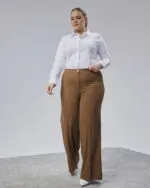 BELİ LASTİKLİ GENİŞ PAÇA BÜYÜK BEDEN PANTOLON