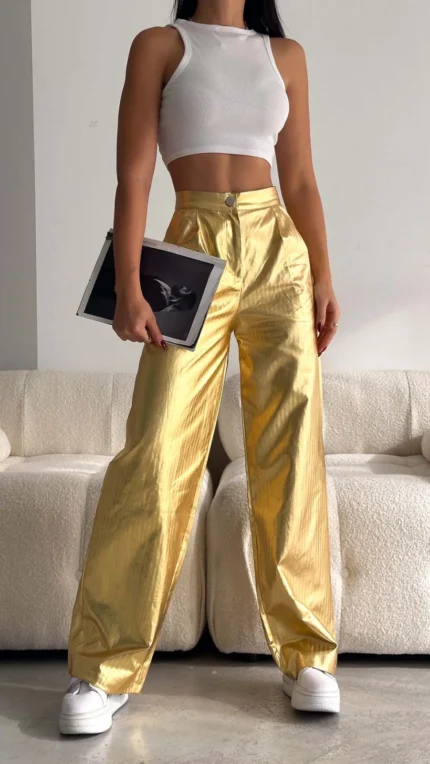 Gold Varak Palazzo Pantolon